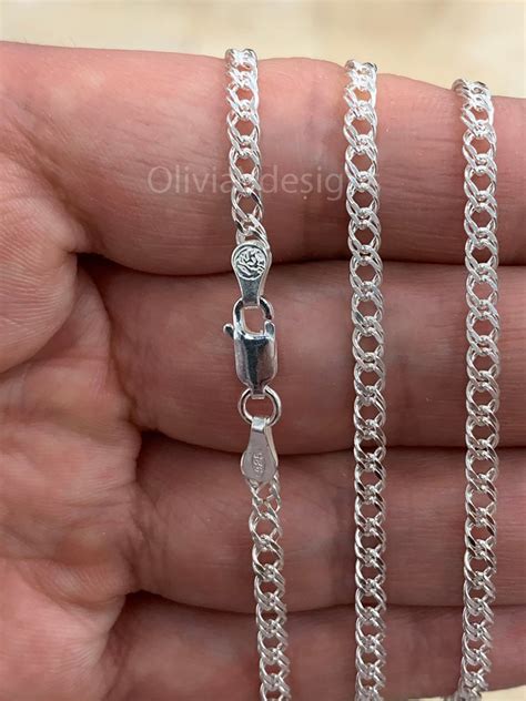 Sterling Silver Rambo Chain Necklace Italy Mm Lobster Etsy