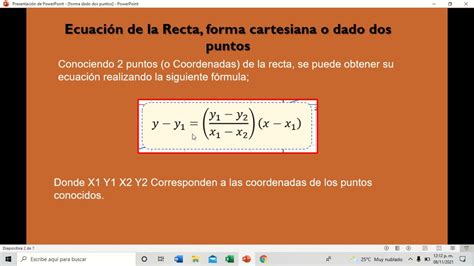 Encontrar La Ecuaci N De La Recta Conociendo Dos Puntos Youtube