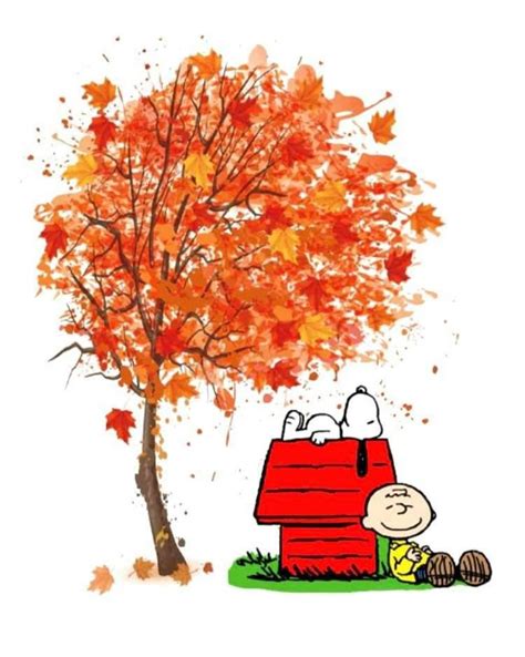 Charlie Brown Fall Scene With Tree