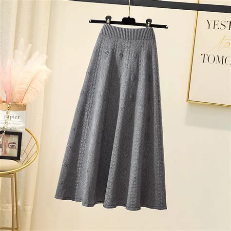 Knitted Skirt Female Autumn And Winter New Fashion Casual High Waist