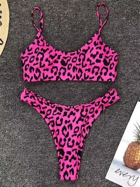 Emmiol Kostenloser Versand Bikini Set Mit Leopardenmuster Rote