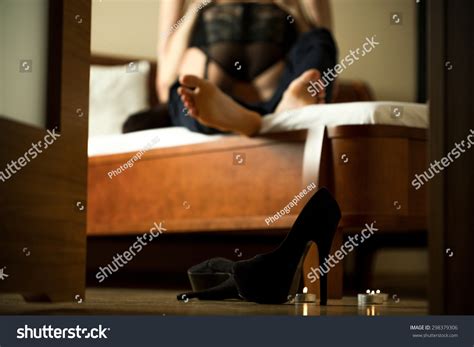 Passionate Couple Having Sex Hotel Room Stock Photo