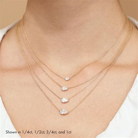 Solitaire Diamond Necklace Sustainably Created Diamonds Vrai In