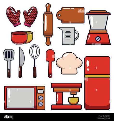 A Set Of Kitchen Tool Collection Designs Vector Illustrations With