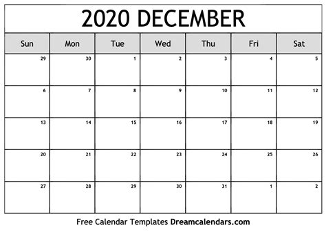 December 2020 Calendar Free Printable With Holidays And Observances