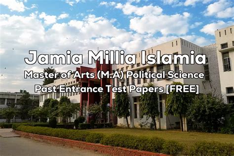 Jamia Ma Political Science Previous Years Entrance Test Papers