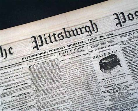 Pittsburgh Newspaper During Civil War