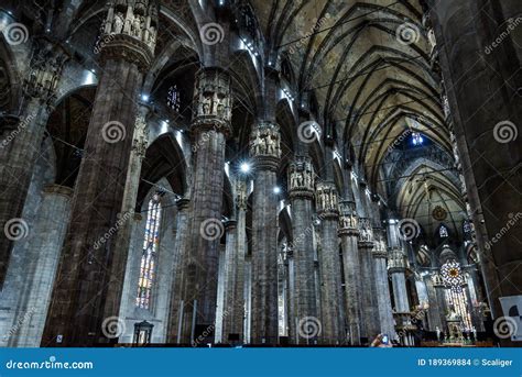 Interior Of Old Large Milan Cathedral Or Duomo Di Milano It Is Great