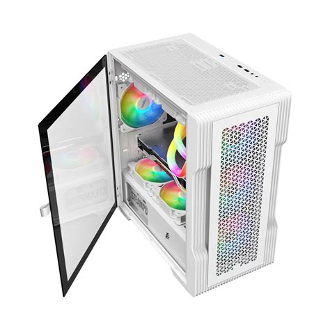 1stPlayer Case mATX - TRILOBITE T3 Mesh White - English | Dekada.com