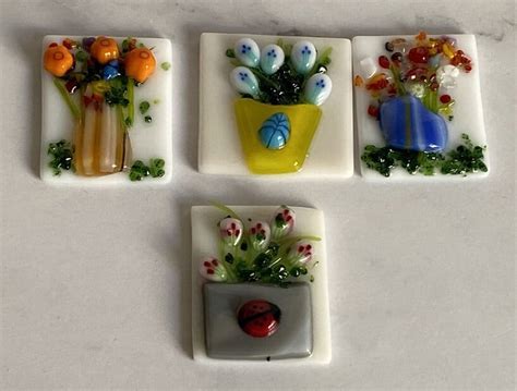 Fused Glass Mini Magnets Elegant Fused Glass By Karen