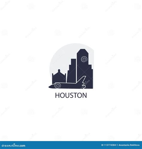 Houston City Skyline Shape Logo Icon Illustration Stock Vector ...