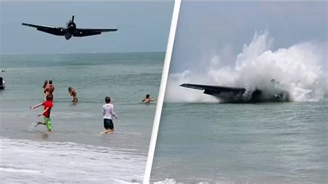 Plane Crashes Into Sea Behind Woman Taking Maternity Photos In Shocking