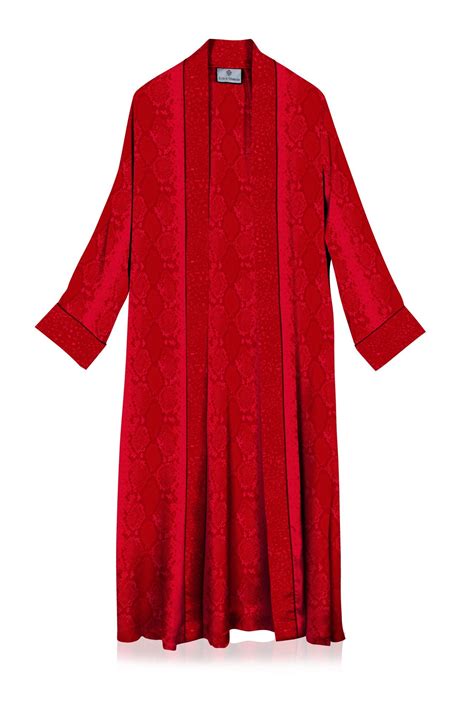 Biodegradable Sustainable Silk Long Robe Dress in Blood Stone – Kyle x