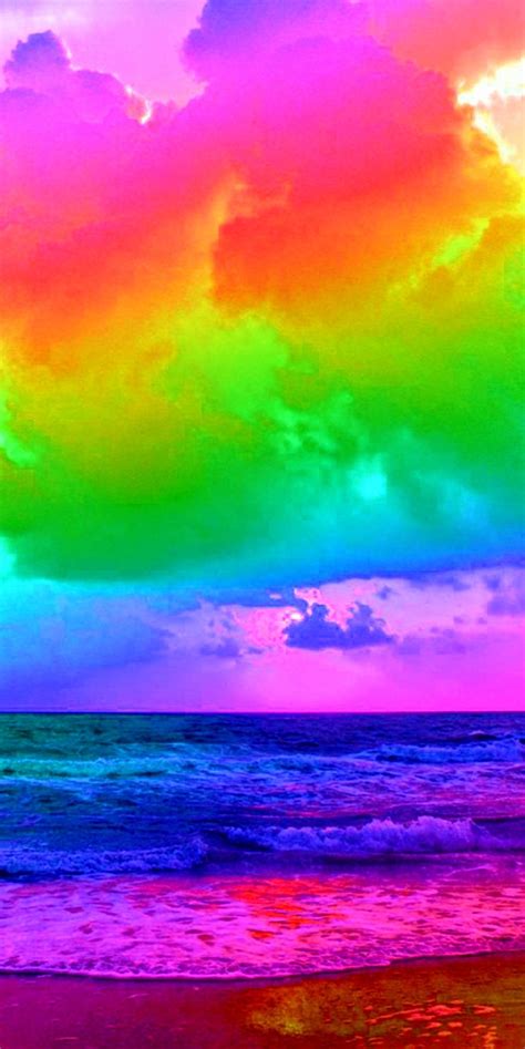 Bright rainbow beach wallpaper | Cellphone wallpaper backgrounds ...