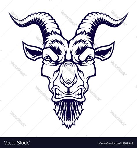 Angry Goat Head Royalty Free Vector Image Vectorstock