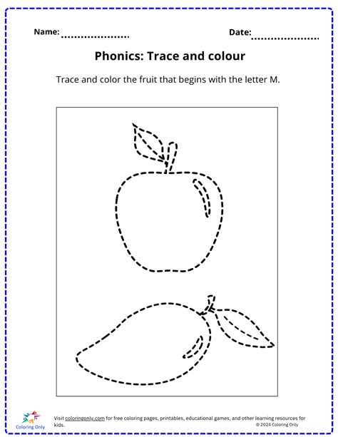 Phonics Trace And Colour Free Printable Worksheet