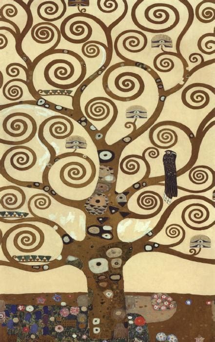 Gustav Klimt The Tree Of Life Gold Foil Painting Framed Paintings