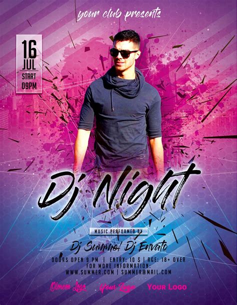 DJ Night Summer Party Flyer Poster | Party flyer, Dj, Summer party