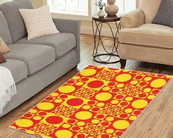 Mod Area Rugs Retro Vintage S Funky Boho Carpet Sizes To Etsy