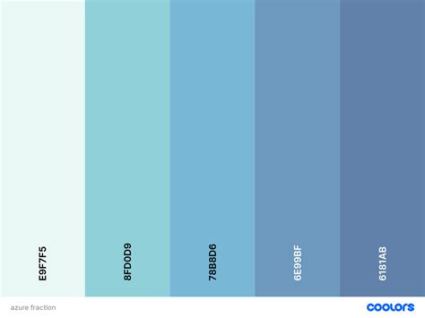 By Me Blue Colour Palette Color Palettes Azure Color Palette Blue