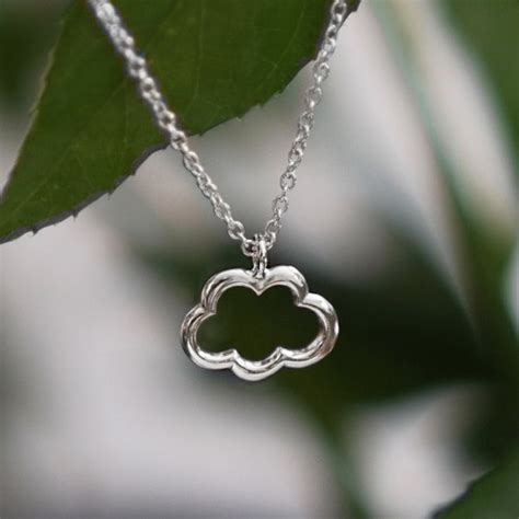 Sterling Silver Cloud Necklace Cloud Pendant Silver Lining Etsy