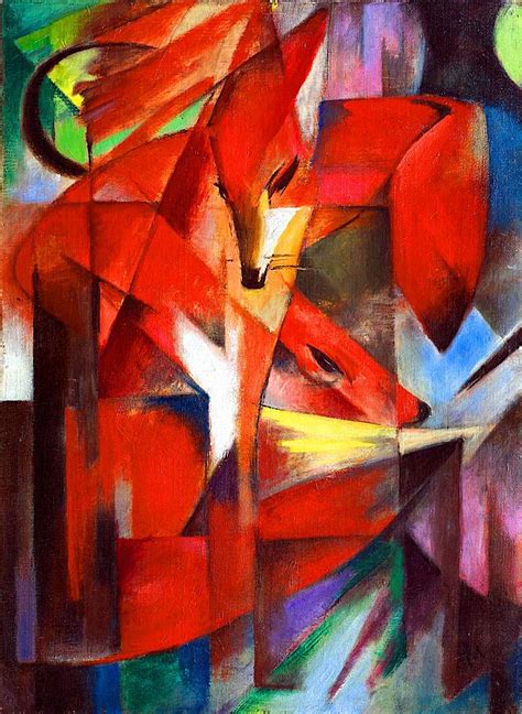 The Foxes Painting By Franz Marc Fine Art America