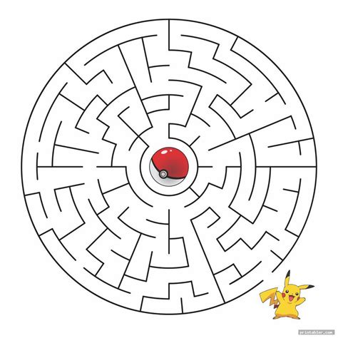 Pokemon Maze Printable - Catch'em All - Printabler.com