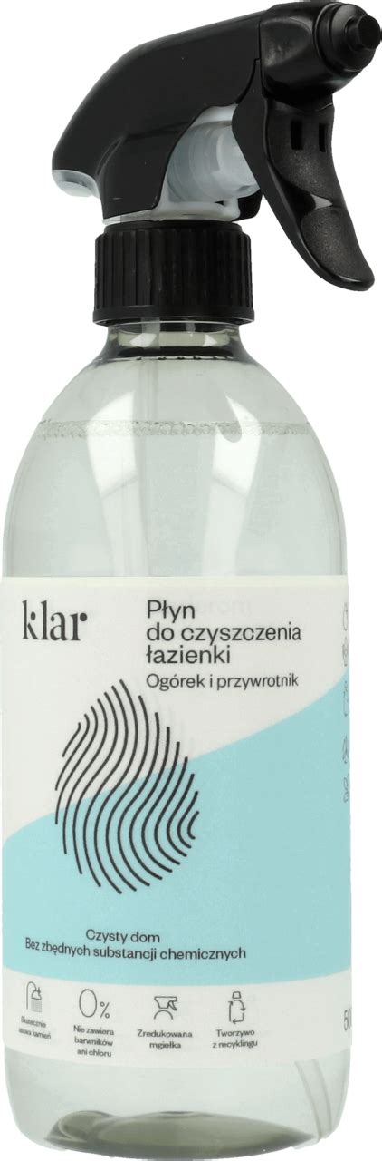 KLAR płyn do czyszczenia łazienki Ogórek i przywrotnik 500 ml