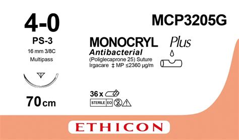 Mcp3205g Monocryl Plus Antibacterial Poliglecaprone 25 Suture Size