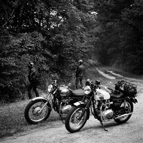 black  white motorcycles  dirt road