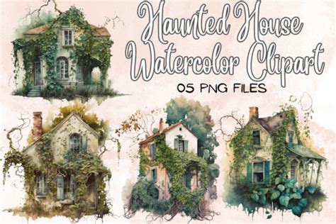 Haunted House Watercolor Graphic by SugarPlum · Creative Fabrica