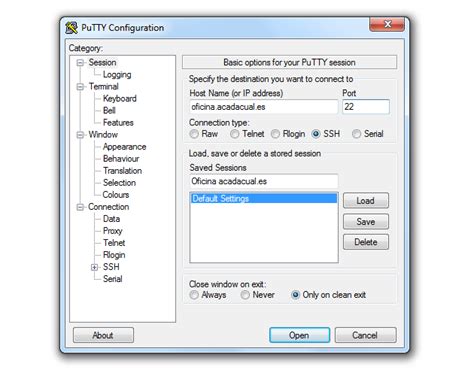 Conexión segura por Internet con SSH OpenSSH y PuTTY