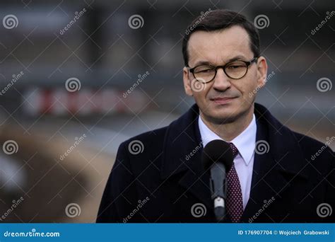 Prime Minister Of Poland Mateusz Morawiecki Portrait Editorial Stock