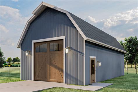 Pole Barn Garage with 12'-high Overhead Door - 62938DJ | Architectural ...