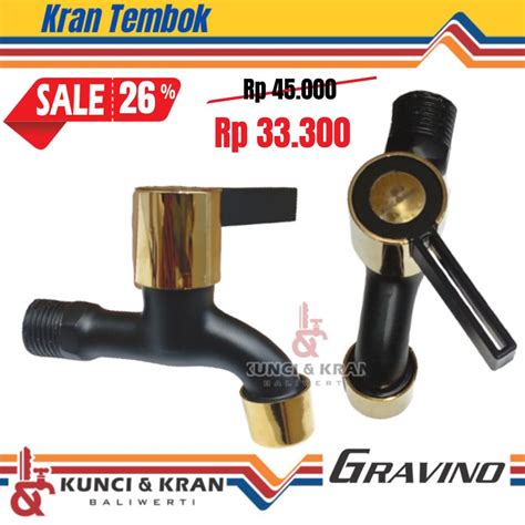 Jual Kran Tembok Gravino Engkol Black Gold Keran Air Keran Kamar