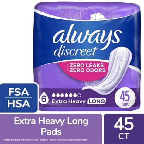 Always Discreet Adult Incontinence Pads for Women Extra Heavy ...