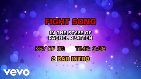 Rachel Platten Fight Song Karaoke Youtube