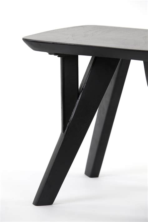 Side Table X X Cm Quenza Acacia Wood Matt Black Marcotte Style