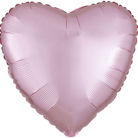 Pastel Pink Satin Luxe Heart Shape Foil Helium Balloon 43cm 17 In