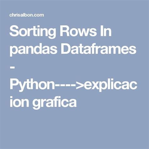 Sorting Rows In Pandas Dataframes Python Explicacion Grafica