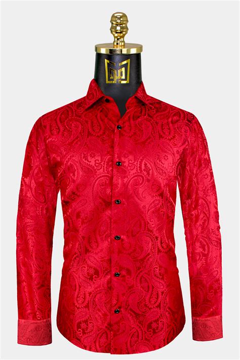 Mens Red Paisley Shirt Gentlemans Guru