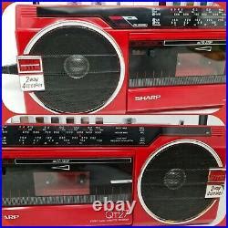 Sharp QT27 Red Stereo Radio Cassette Player Recorder 1985 Retro Boombox