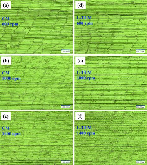 Machined Surface Textures For Cm And L Tum At Different Cutting Speeds