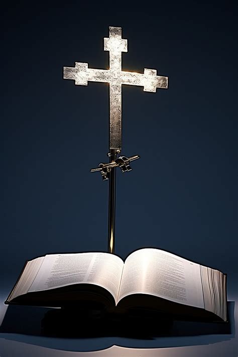 An Open Bible Holds A Cross Background Wallpaper Image For Free