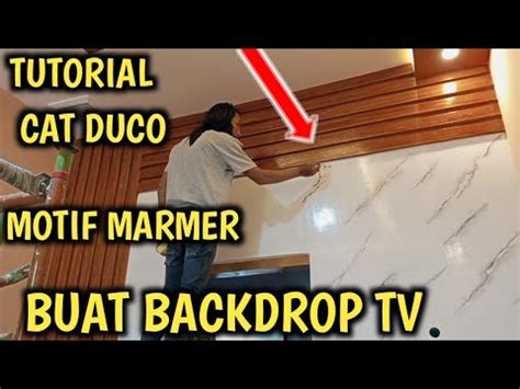 TUTORIAL CARA CAT MOTIF MARMER BUAT BACKDROP TV CAT DUCO MOTIF