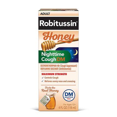 Robitussin Adult Honey Cough Chest Congestion Dm Nighttime Liquid