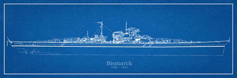 Bismarck Ship Plans Drawing By Jesp Art And Decor