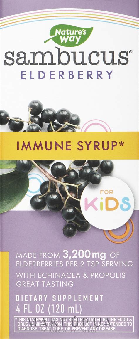 Сироп для детей "Бузина" - Nature's Way Sambucus Elderberry Immune ...