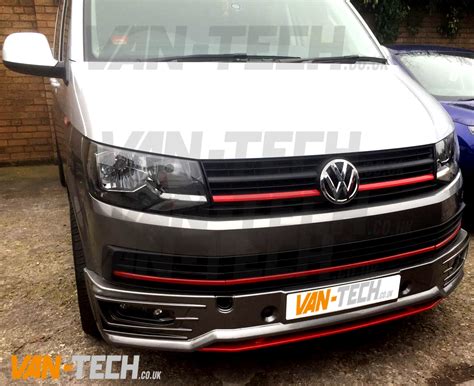 VW Transporter T6 Front Lower Sportline Bumper Spoiler 3 Van Tech