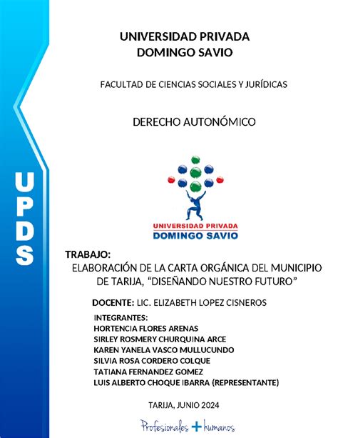 Carta Org Nica Oficial Tarija Junio Universidad